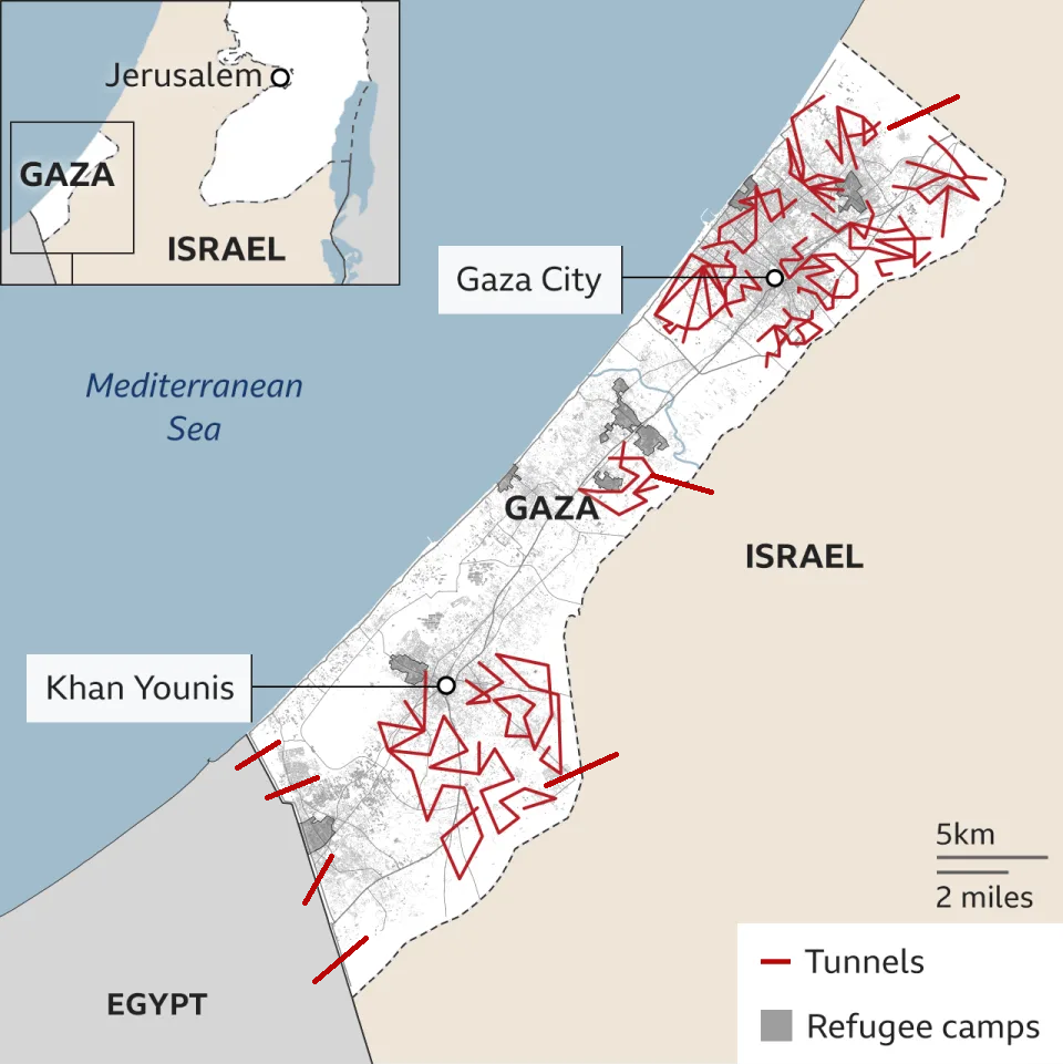 Gaza Strip in maps